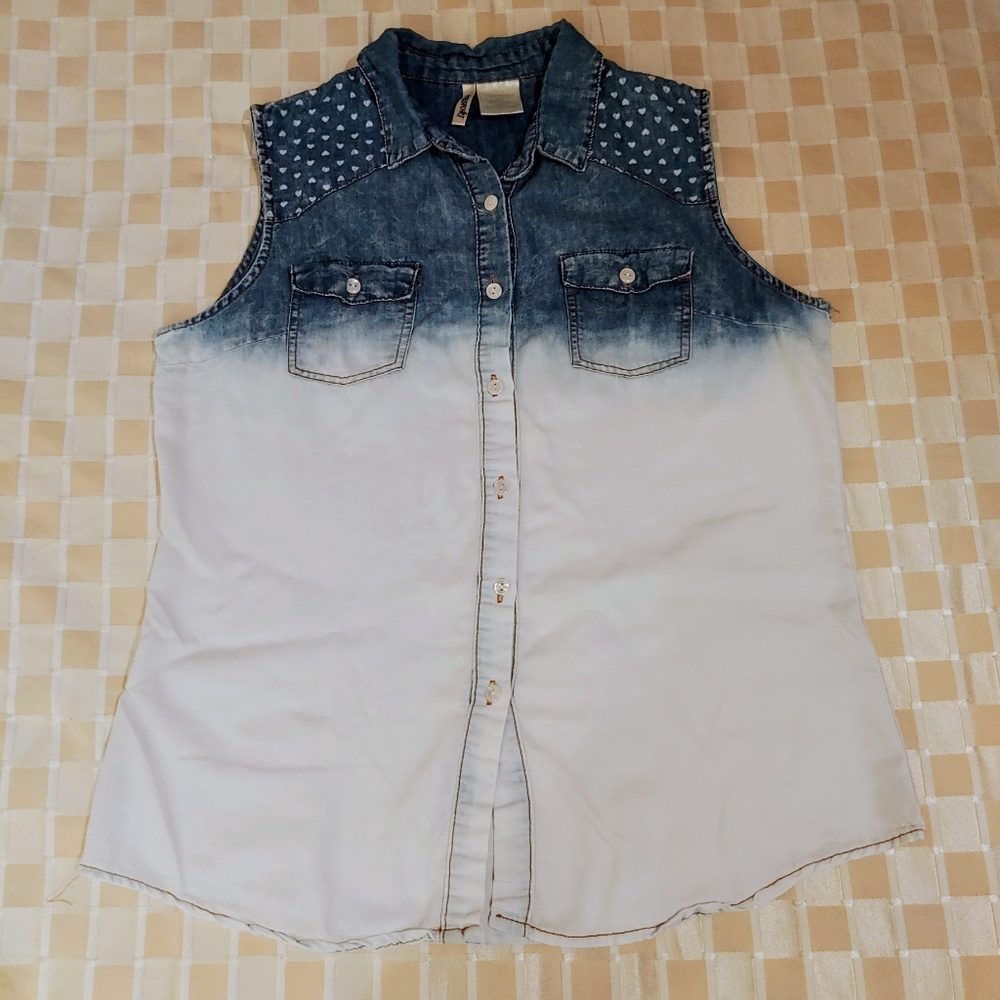 Passport Women Soft Vest Blue with White Hearts